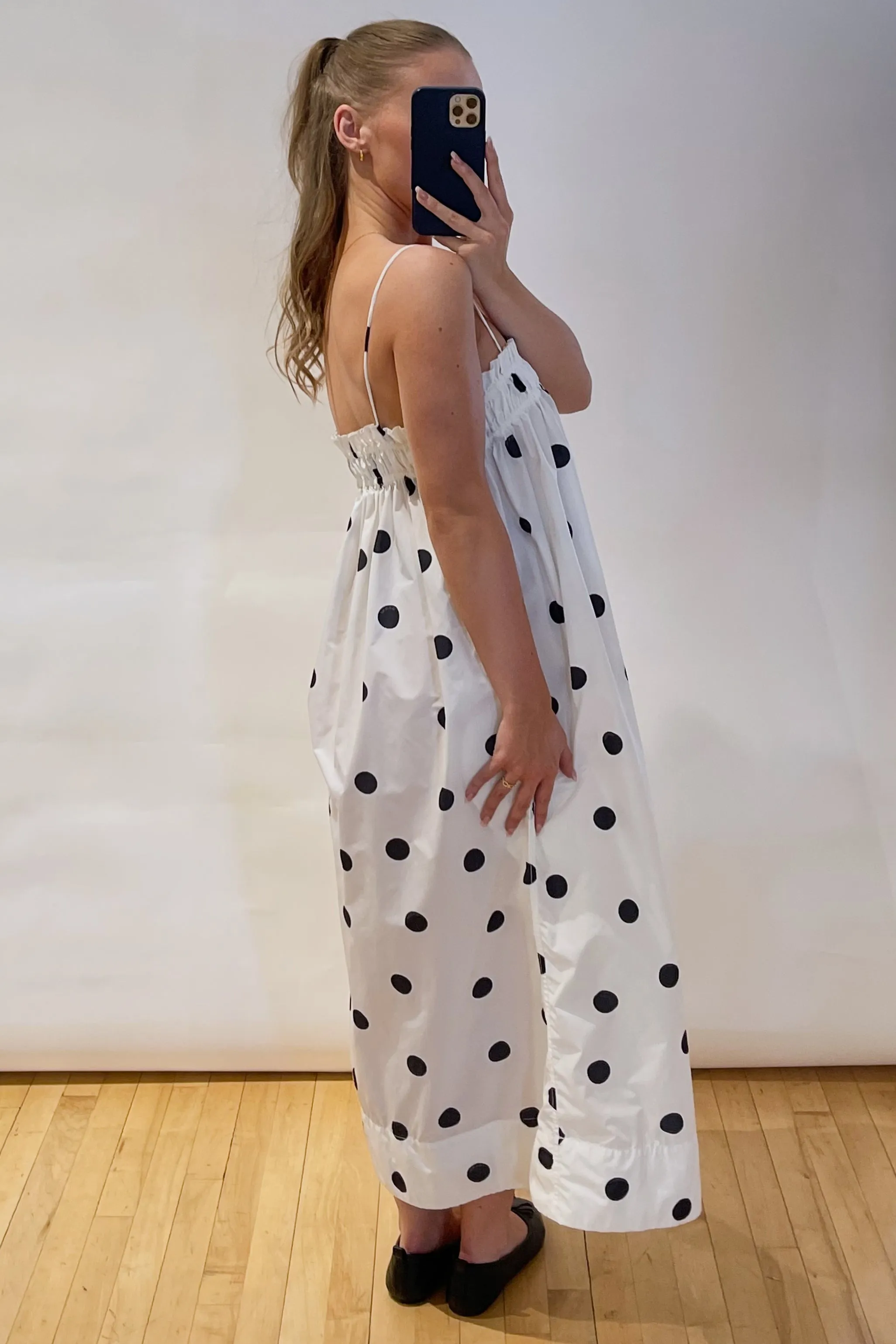 White & Black Polka Dot Dress