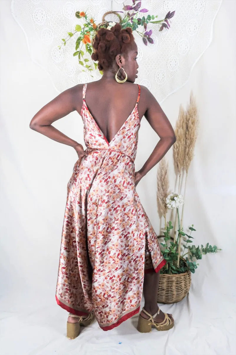 Winona Jumpsuit - Vintage Sari - Rose Gold Bloom - M/L