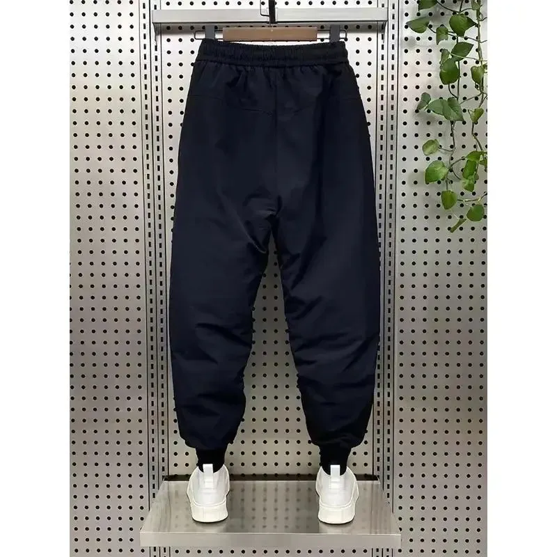 Winter down cotton thickened cargo pants men's trend big pocket wearing cotton pants thermal pants Male Trousers winter