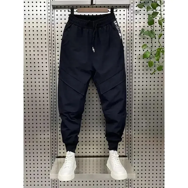 Winter down cotton thickened cargo pants men's trend big pocket wearing cotton pants thermal pants Male Trousers winter