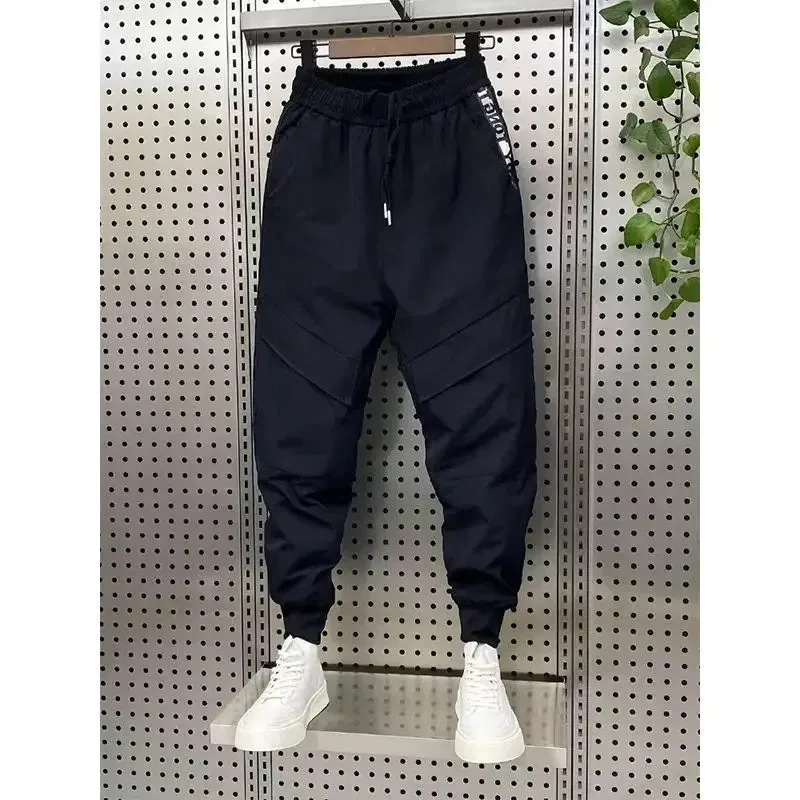 Winter down cotton thickened cargo pants men's trend big pocket wearing cotton pants thermal pants Male Trousers winter