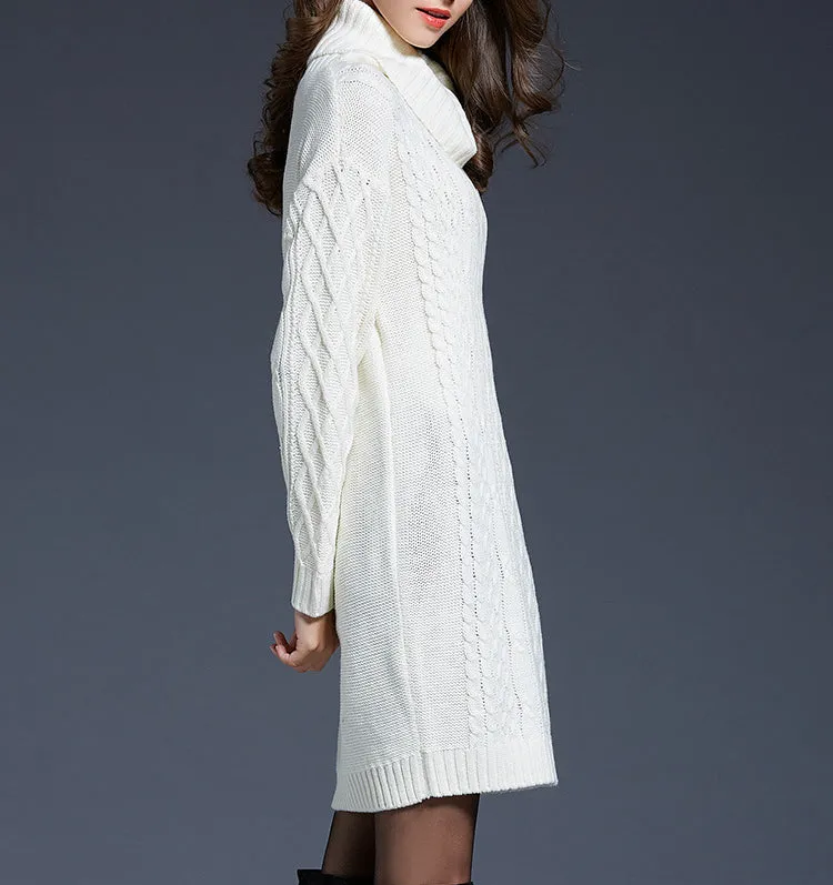 Women pullover sweater, Turtle neck sweater, high neck sweaters, long sweater, oversized sweaters, sweater dress(Y1518)