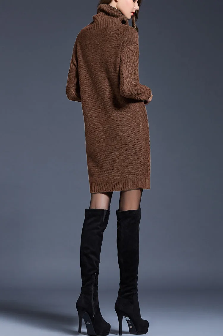 Women pullover sweater, Turtle neck sweater, high neck sweaters, long sweater, oversized sweaters, sweater dress(Y1518)