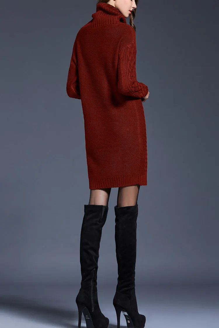 Women pullover sweater, Turtle neck sweater, high neck sweaters, long sweater, oversized sweaters, sweater dress(Y1518)