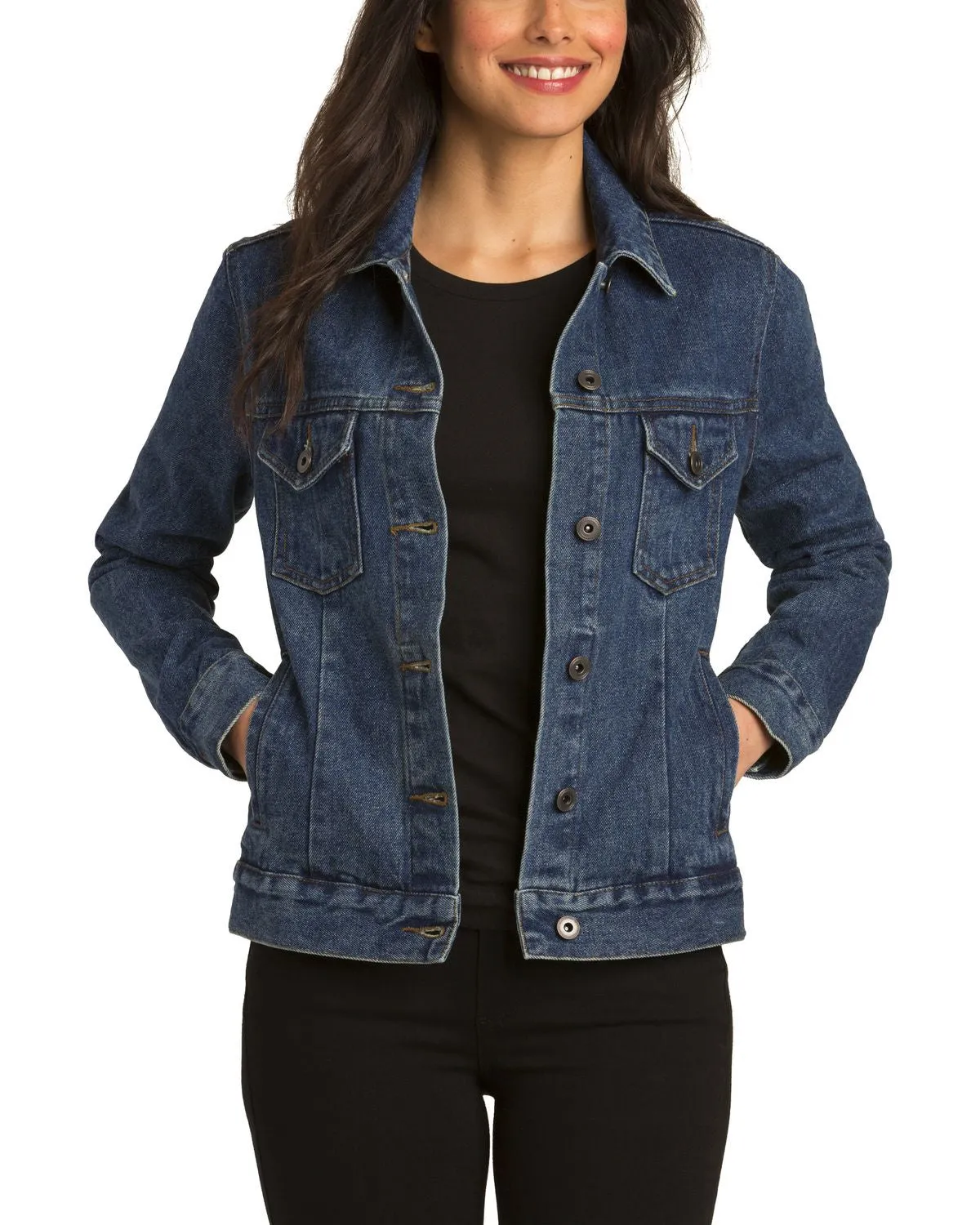 Women's Casual Long Sleeve Button Down Denim Jacket