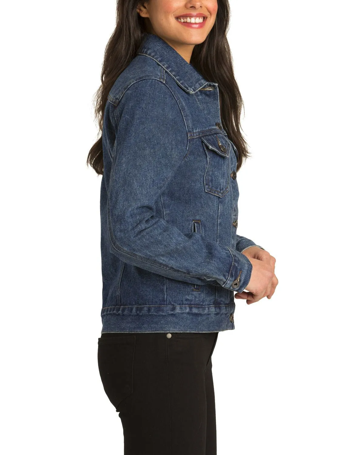 Women's Casual Long Sleeve Button Down Denim Jacket