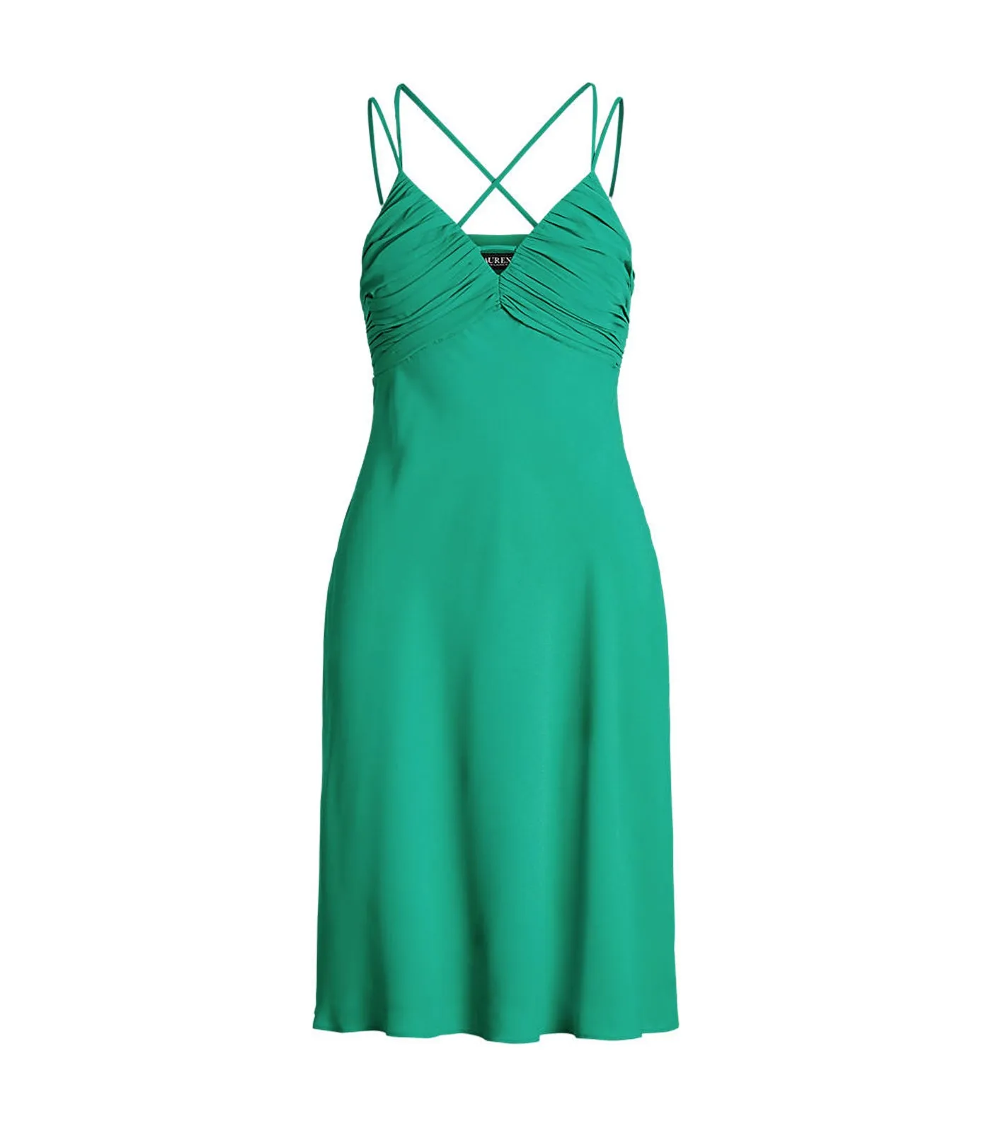 Women's Double-Strap Georgette Slip Dress Palm Leaf