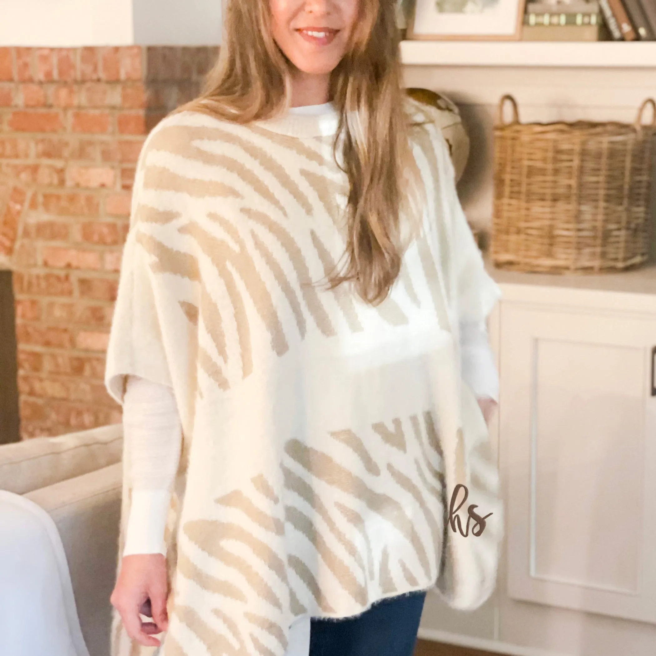 Wonderful Tonight Zebra Poncho