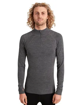 XTM Men's Merino Zipneck - Mid Grey Marle